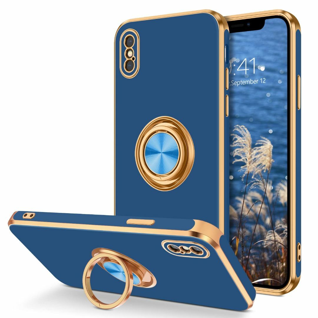 【色:ブルー】DUEDUEスマホケースカバー iPhone X ケース iPho スマホ/家電/カメラのスマホアクセサリー(その他)の商品写真