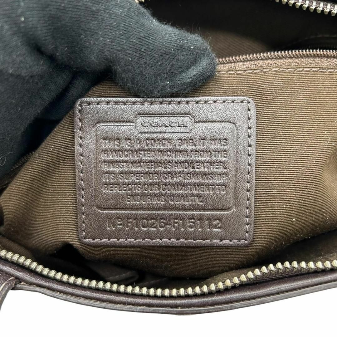 COACH(コーチ)のCOACH コーチ　s87　キャンバス　f15112　ボーダー　トートバッグ　茶 レディースのバッグ(トートバッグ)の商品写真