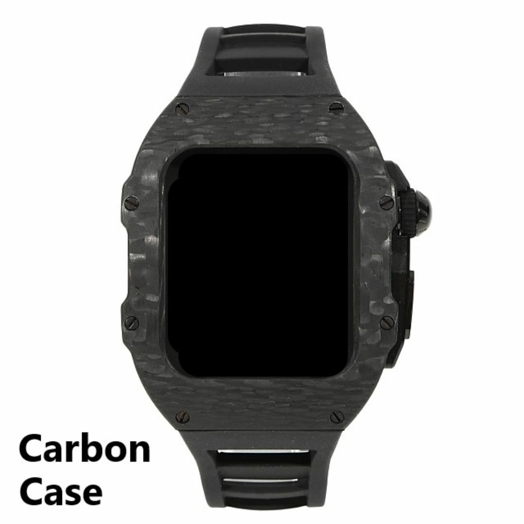 Apple Watch(アップルウォッチ)のアップルウォッチ 44mm カーボンケース 高級ケース カバー オールブラック S4/5/6/SE対応 メンズの時計(その他)の商品写真