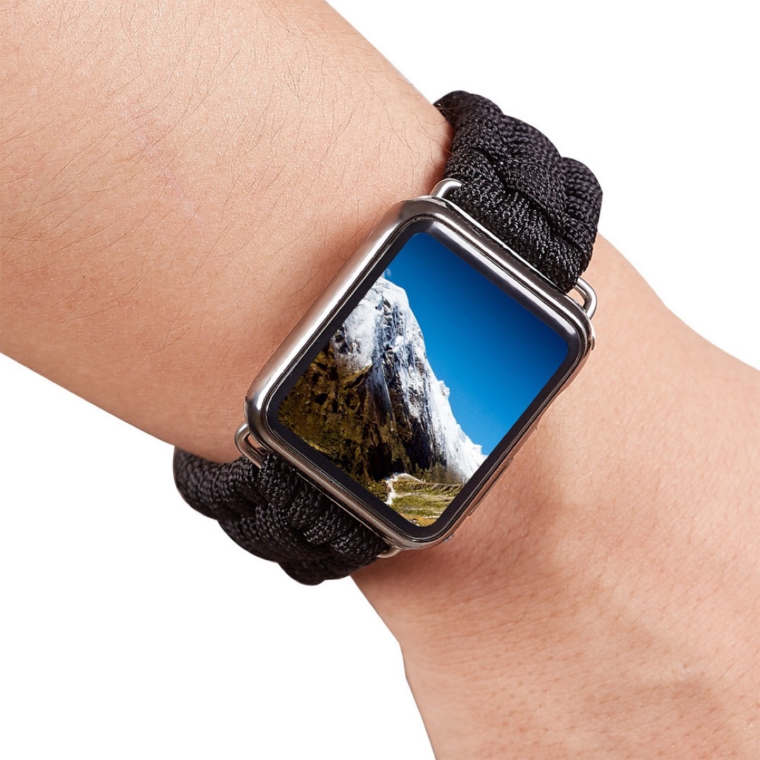ウォッチベルト Applewatch ベルト ブラック 黒 パラコード 男女兼用 メンズの時計(その他)の商品写真