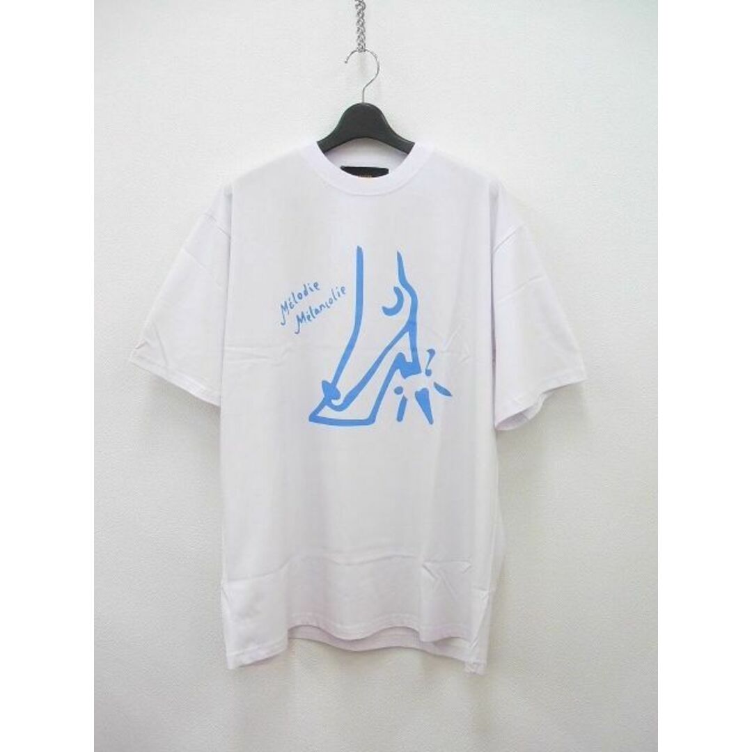 pleasure プリント半袖Tシャツ サイズＬ 白、水色 メンズ プレジャー 【中古】0-0807S◆ メンズのトップス(Tシャツ/カットソー(半袖/袖なし))の商品写真