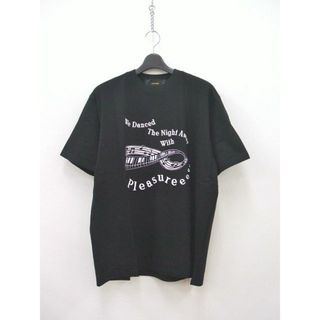 pleasure DANCED THE NIGH プリント半袖Tシャツ サイズM 黒、白 メンズ プレジャー 【中古】0-0807S◆(Tシャツ/カットソー(半袖/袖なし))