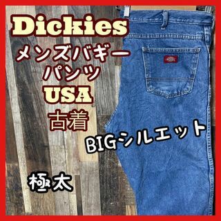 ディッキーズ(Dickies)のディッキーズ デニム メンズ ロゴ バギー パンツ 2XL 40 ブルー 古着(デニム/ジーンズ)