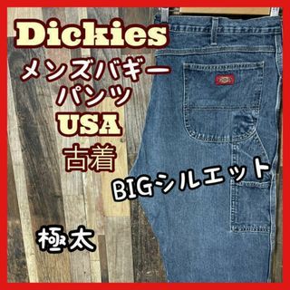 ディッキーズ(Dickies)のディッキーズ デニム メンズ ロゴ ブルー バギー 2XL 42 パンツ 古着(デニム/ジーンズ)