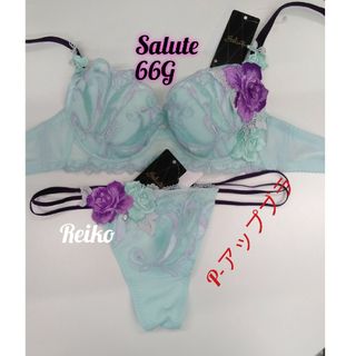 ワコール(Wacoal)のSalute◆66G◆P-アップブラ&ソングM　Ｌサイズ♥(ブラ&ショーツセット)