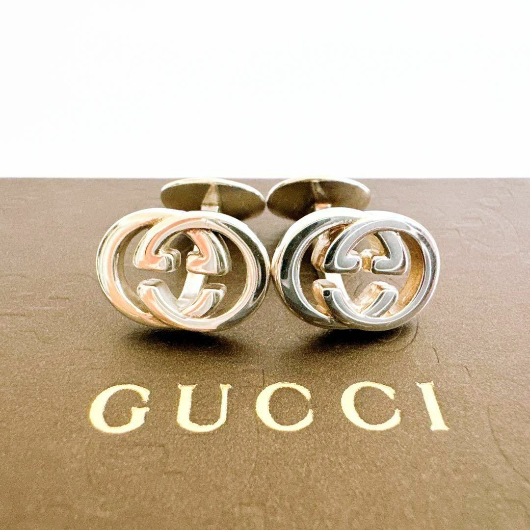 Gucci(グッチ)のグッチ インターロッキングG カフス シルバー925 メンズ メンズのファッション小物(カフリンクス)の商品写真