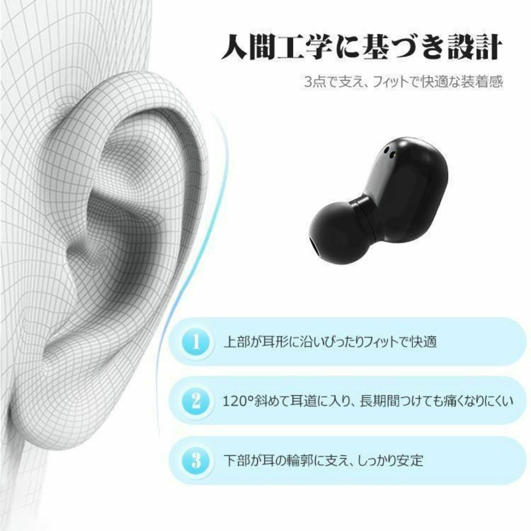 完全ワイヤレスイヤホン Bluetooth5.3 ノイズキャンセリング ピンク スマホ/家電/カメラのオーディオ機器(ヘッドフォン/イヤフォン)の商品写真