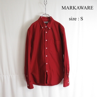 マーカウェア(MARKAWEAR)のMARKAWARE ボタンダウン コットン シャツ トップス ワイン S モード(シャツ)