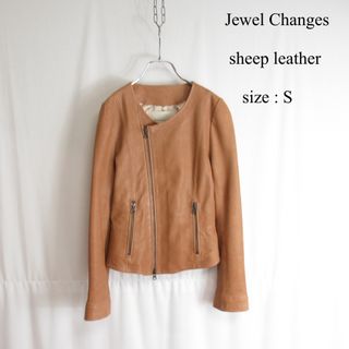 ユナイテッドアローズ(UNITED ARROWS)のJewel Changes ダブル ライダース ジャケット レザージャケット S(ライダースジャケット)