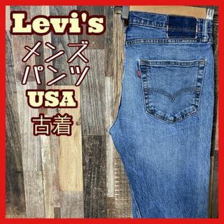 リーバイス(Levi's)のリーバイス メンズ デニム ロゴ L ブルー パンツ USA古着 90s(デニム/ジーンズ)