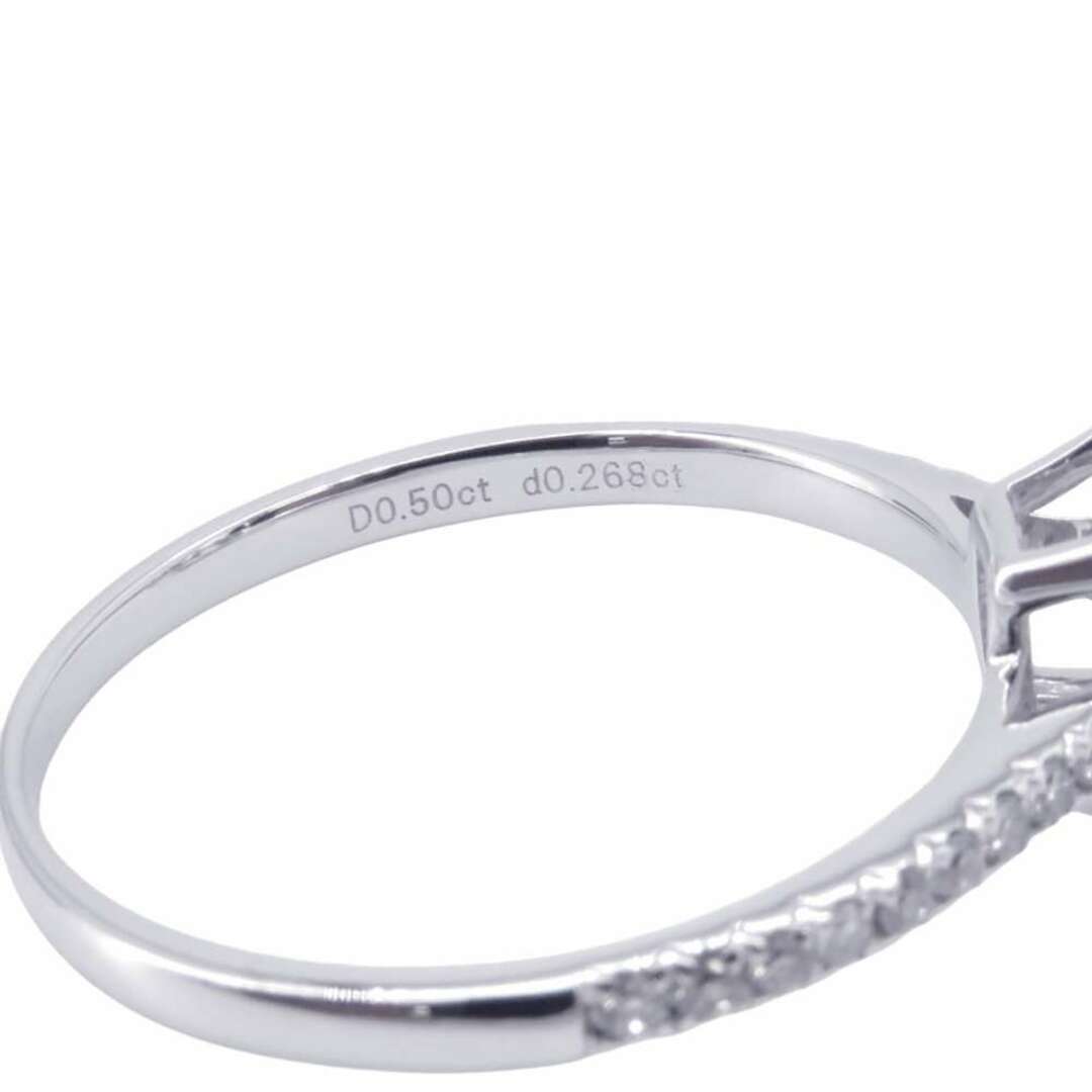 ダイヤモンド リング エメラルドカット ダイヤモンド D0.50ct d0.268ct K18WGホワイトゴールド サイズ17号 指輪 GIA鑑定書付き レディースのアクセサリー(リング(指輪))の商品写真