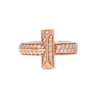 ティファニー(Tiffany & Co.)のティファニー リング Tワン リング ダイヤモンド 計0.54ct K18PGピンクゴールド 68169798 Tiffany&Co.(リング(指輪))