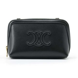 セリーヌ(celine)のセリーヌ チェーンショルダーバッグ トリオンフ カーフレザー 10E383DR8 CELINE バッグ 黒(ショルダーバッグ)