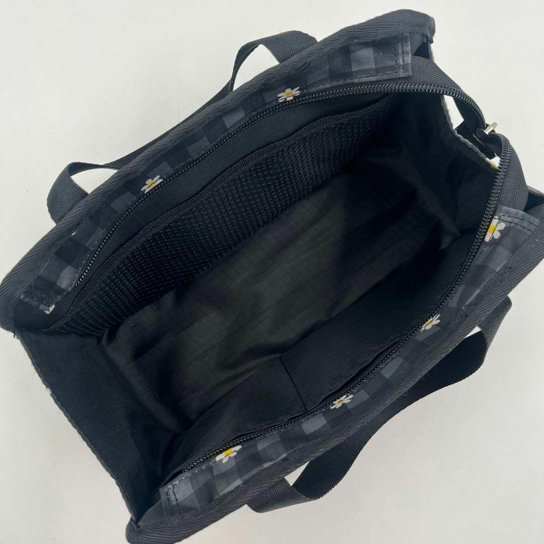 LeSportsac(レスポートサック)の【極美品】レスポートサック　トートバッグ　ミニボストン　チェック　花柄　ブラック レディースのバッグ(トートバッグ)の商品写真