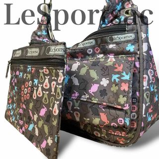 レスポートサック(LeSportsac)の美品✨セット　レスポートサック　ショルダーバッグ　ポーチ　グレー(ショルダーバッグ)