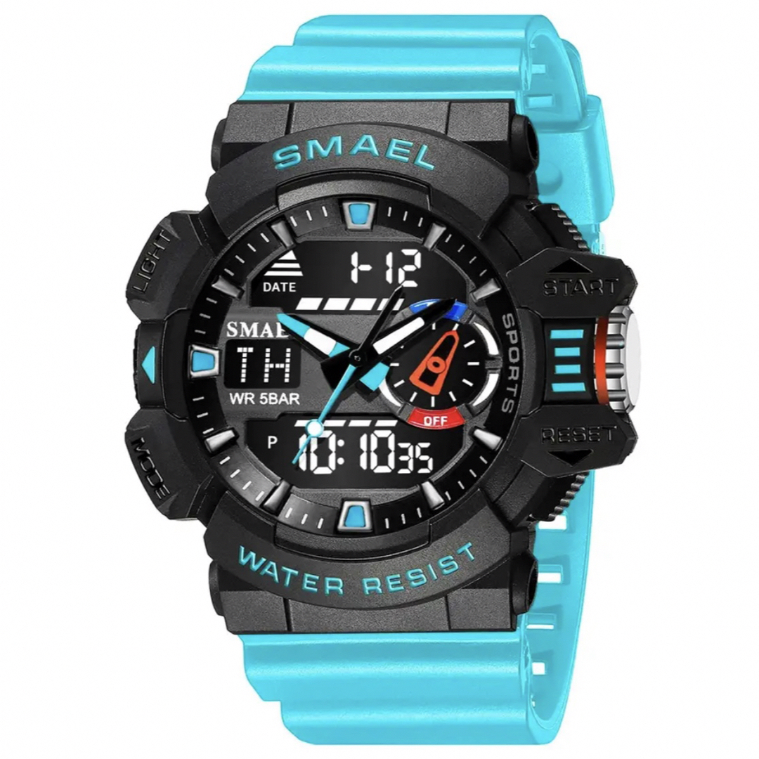 新品 SMAEL スポーツデュアルウォッチ メンズ腕時計 ライトブルー メンズの時計(腕時計(アナログ))の商品写真