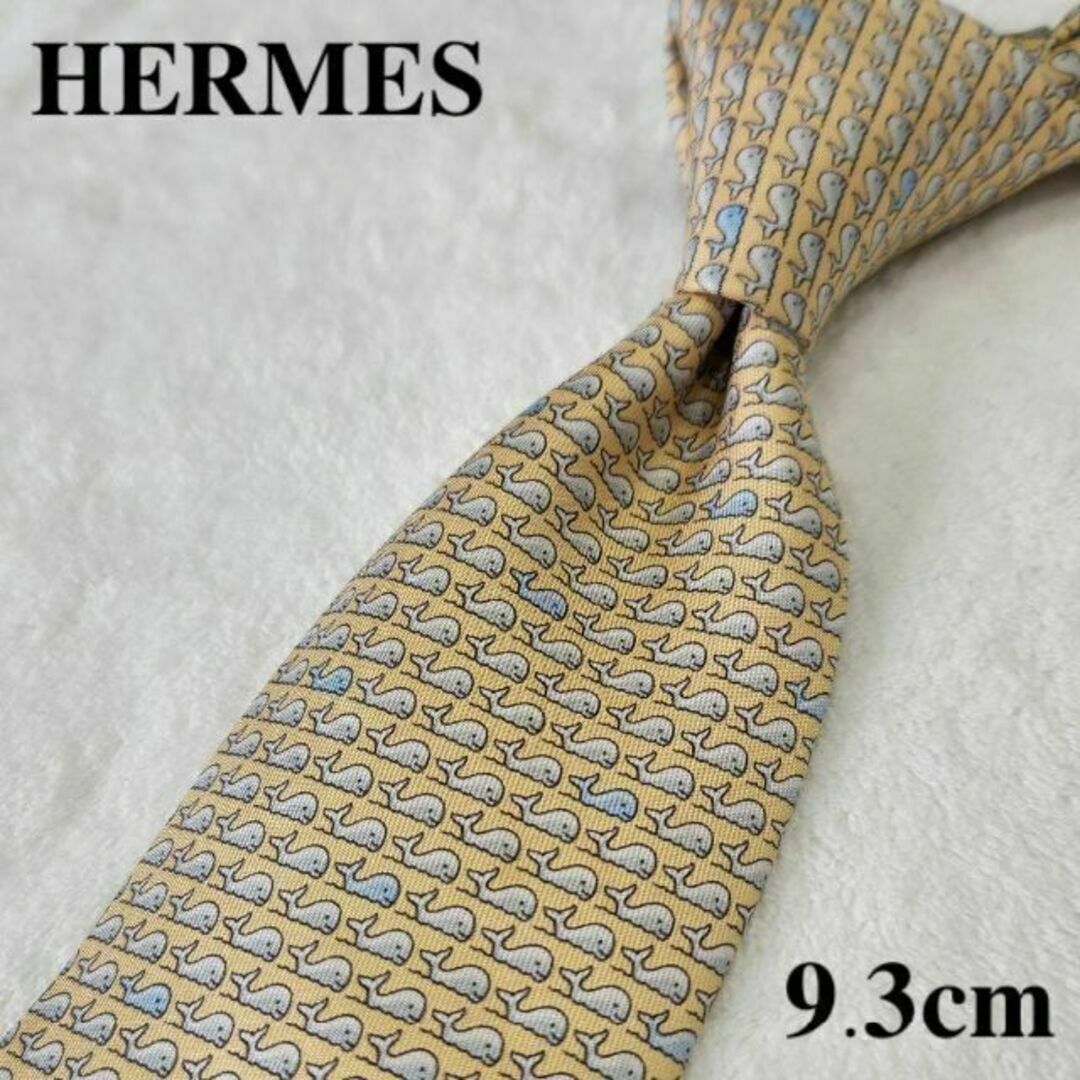 Hermes(エルメス)のエルメス　ハイブランドネクタイ　黄色　くじら　メンズ メンズのファッション小物(ネクタイ)の商品写真