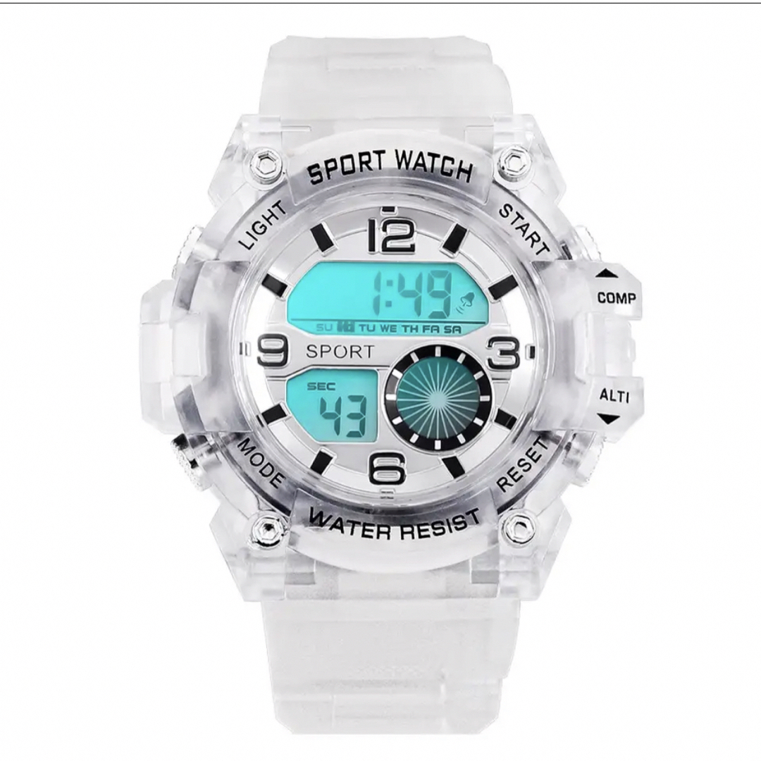 新品 SPROT WATCH デジタルウォッチ メンズ腕時計 クリアー メンズの時計(腕時計(デジタル))の商品写真