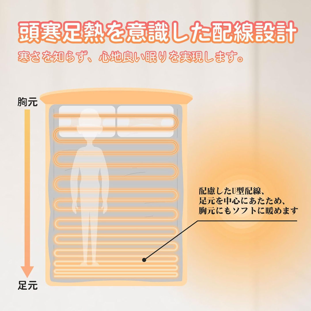 電気毛布 電気ひざ掛け 188x130cm 6段階温度調整 タイマー付き 省エネ インテリア/住まい/日用品の寝具(毛布)の商品写真