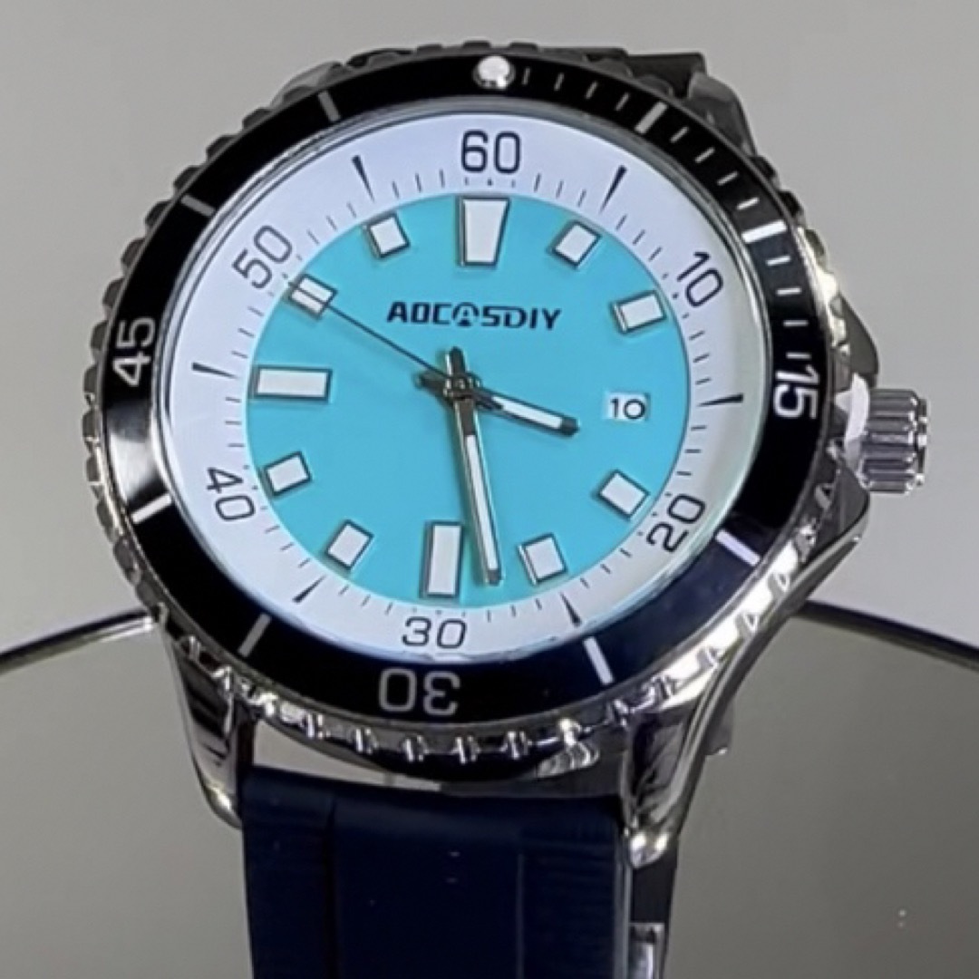 新品 AOCASDIY オマージュウォッチ ラバーベルトメンズ腕時計ターコイズ メンズの時計(腕時計(アナログ))の商品写真