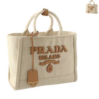 プラダ(PRADA)のプラダ PRADA トートバッグ リネン ブレンド ショッピングバッグ A4収納可能 2024年春夏新作 1BG474OHO 2DLI(トートバッグ)