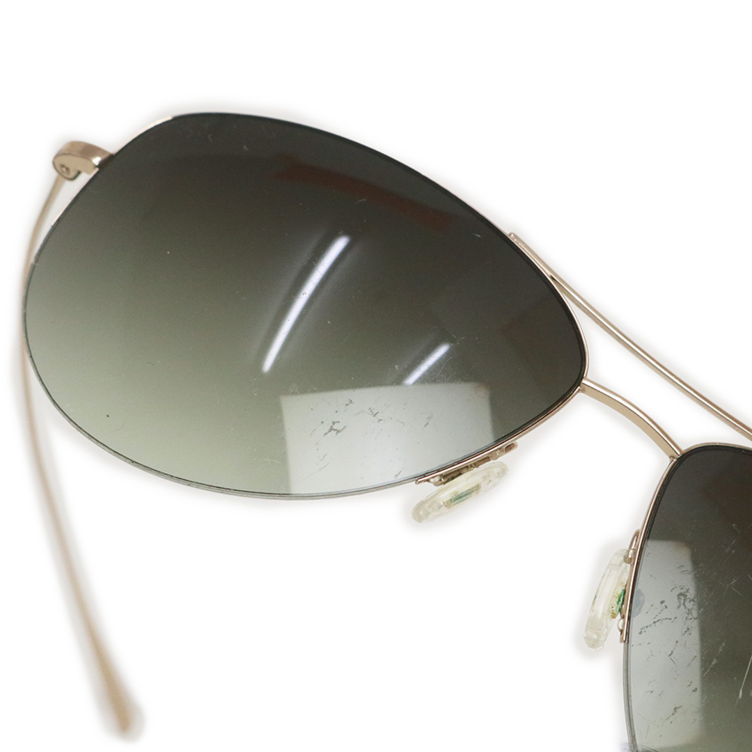 オリバーピープルズ Strummer G ティアドロップ サングラス チタン グリーン カーキ 緑 ゴールド金具 63□14 OLIVER PEOPLES（中古） メンズのファッション小物(サングラス/メガネ)の商品写真