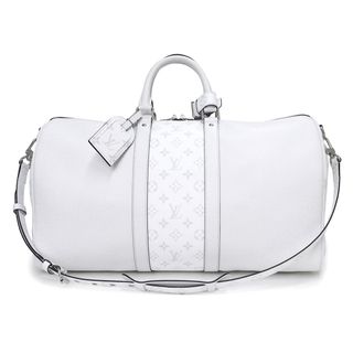 ルイヴィトン(LOUIS VUITTON)のルイ ヴィトン キーポル バンドリエール 50 2way ショルダー ボストン ハンドバッグ 斜め掛け タイガ レザー モノグラム タイガラマ ホワイト 白 シルバー金具 M30885 LOUIS VUITTON（未使用　展示品）(ボストンバッグ)