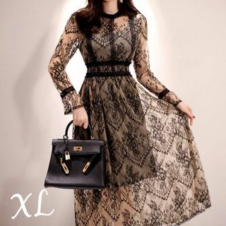 パーティードレス オケージョンワンピース結婚式 同窓会 XL ワンピース 人気(ロングワンピース/マキシワンピース)