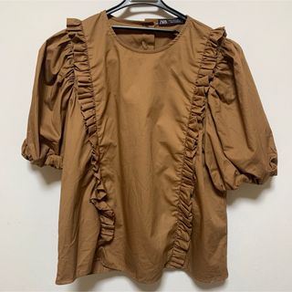 ザラ(ZARA)のZARA ザラ　ザラ半袖フリルブラウス　ザラブラウス　ザラフリルブラウス(シャツ/ブラウス(半袖/袖なし))