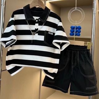 KSFB017キッズ 子供服 Tシャツ+ショートパンツ 2点セット セットアップ(Tシャツ/カットソー)