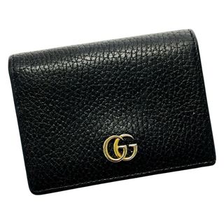 グッチ(Gucci)の☆☆GUCCI グッチ GGマーモント 456126 ブラック 2つ折り財布 レザー レディース ゴールド金具(財布)