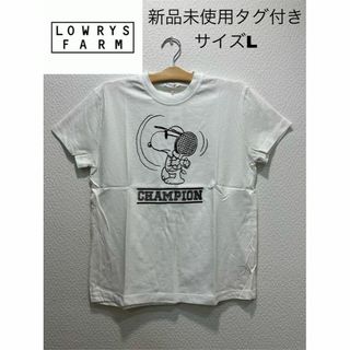 ローリーズファーム(LOWRYS FARM)の新品 ローリーズファーム 綿100％ コットン 半袖 Tシャツ スヌーピー L(Tシャツ(半袖/袖なし))