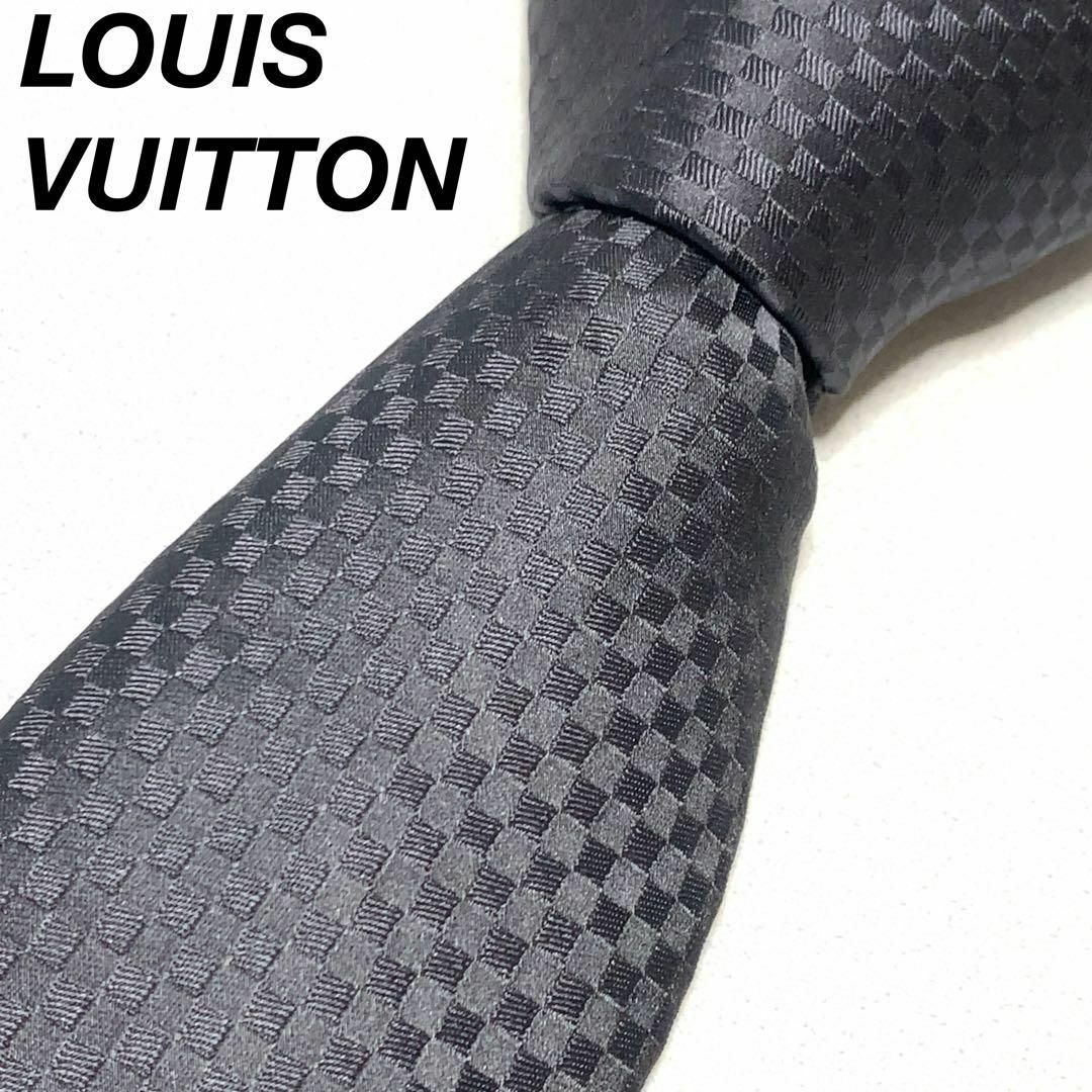 LOUIS VUITTON(ルイヴィトン)のルイヴィトン マイクロダミエ ダークグレー ネクタイ 0509s66 メンズのファッション小物(ネクタイ)の商品写真