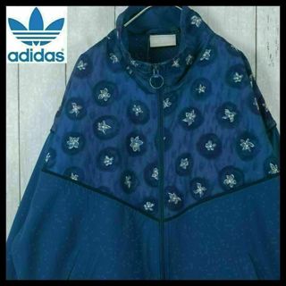 アディダス(adidas)の【希少】アディダス 90s ブルゾン M ワッペン 花柄 入手困難 パープル(ブルゾン)