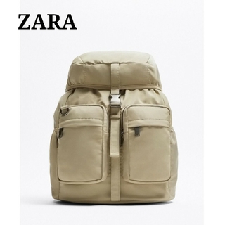 ZARA - ZARA ザラ リュック 大容量 バックパック メンズバッグ ベージュ
