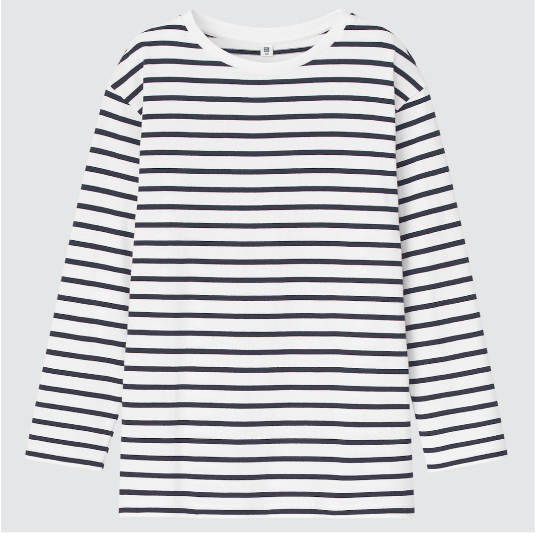 UNIQLO(ユニクロ)のUNIQLO girls ボーダーチュニックTシャツ キッズ/ベビー/マタニティのキッズ服女の子用(90cm~)(Tシャツ/カットソー)の商品写真