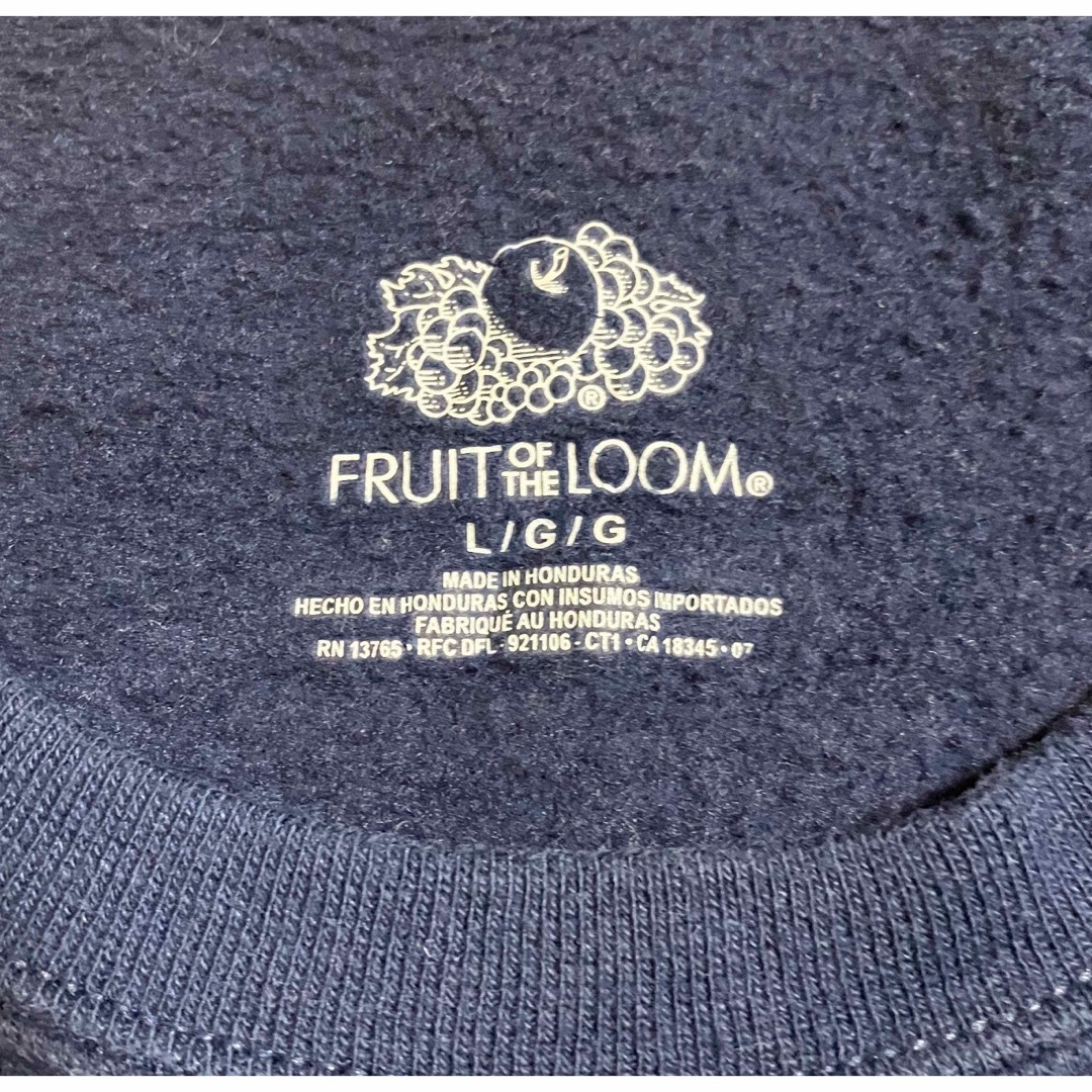 FRUIT OF THE LOOM(フルーツオブザルーム)のフルーツオブザルーム トレーナー スウェット Ｌサイズ　ＵＳＡ古着　ネイビー メンズのトップス(スウェット)の商品写真