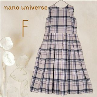 ナノユニバース(nano・universe)のb4232【ナノユニバース】ノースリーブロングワンピース プルオーバーチェック柄(ロングワンピース/マキシワンピース)