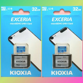 【アダプタ付】キオクシア 東芝 microSDカード SDカード 32GB　2枚