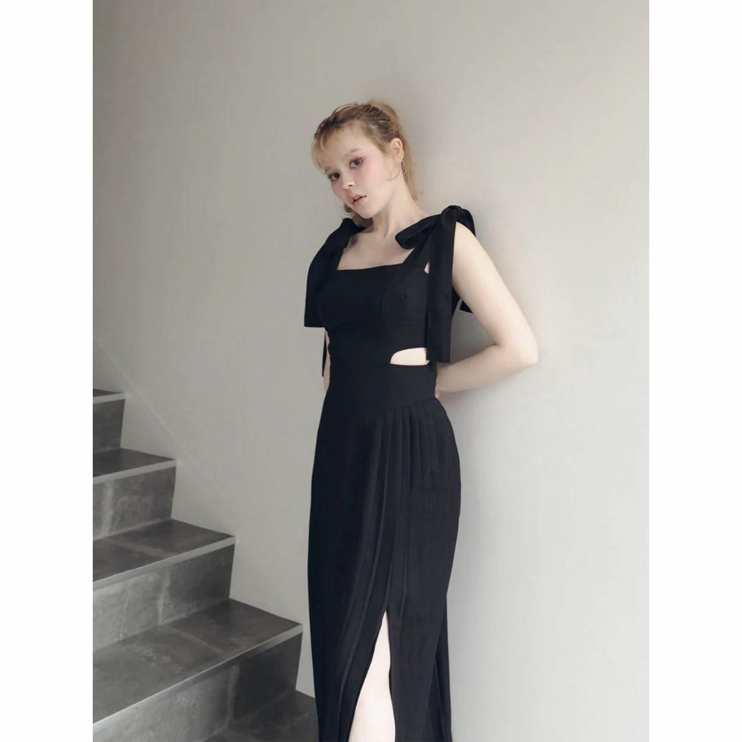 Bubbles(バブルス)のandmary Ann ribbon pleats dress black レディースのワンピース(ひざ丈ワンピース)の商品写真