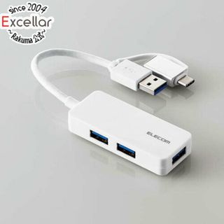 エレコム(ELECOM)のELECOM製　USB Type-C変換アダプター付きUSBハブ U3H-CAK3005BWH　ホワイト(PC周辺機器)