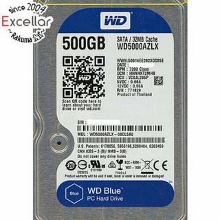 ウェスタンデジタル(Western Digital)のWestern Digital製HDD　WD5000AZLX　500GB SATA600　8000～9000時間以内(PC周辺機器)