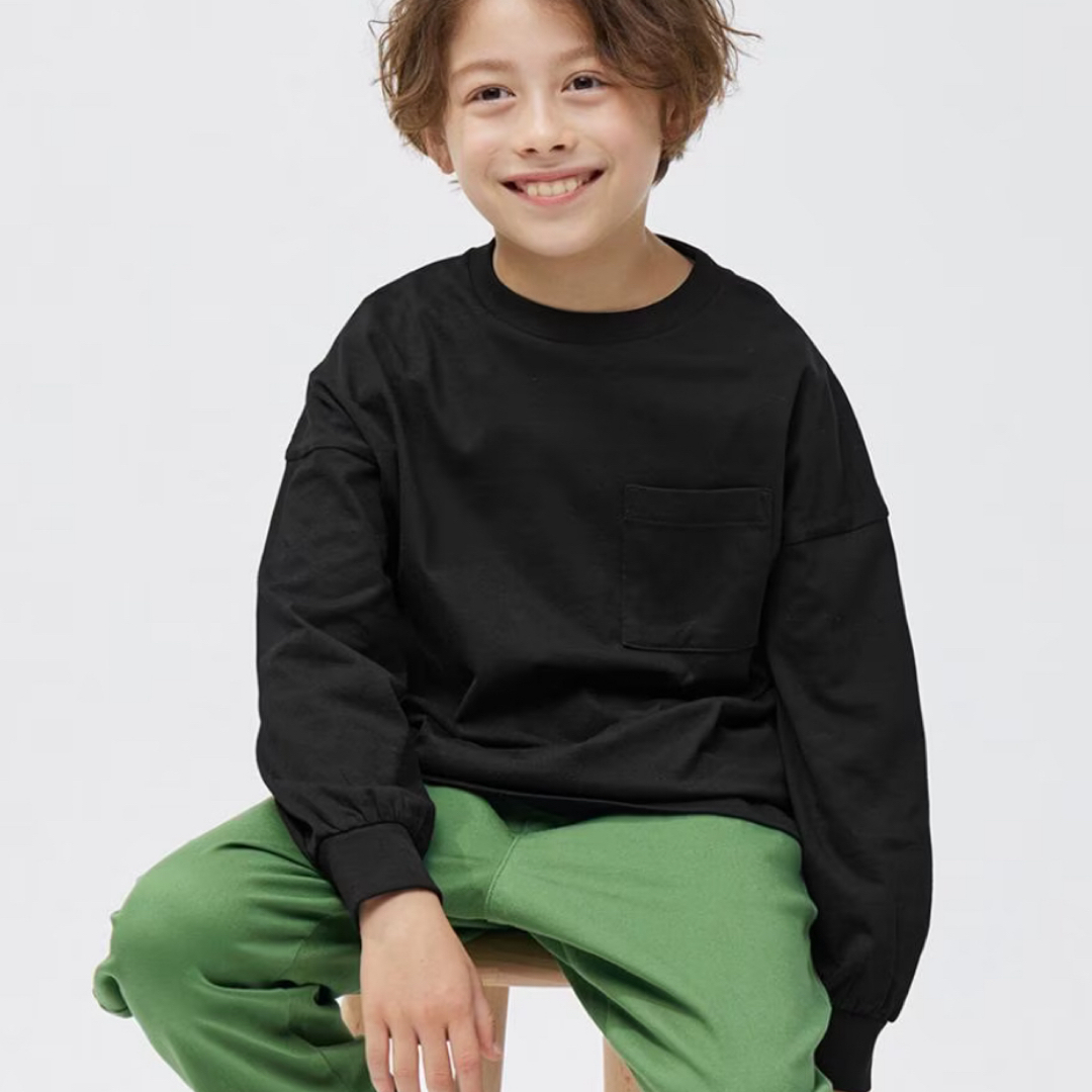 GU(ジーユー)のGU ロンT2枚セット キッズ/ベビー/マタニティのキッズ服女の子用(90cm~)(Tシャツ/カットソー)の商品写真