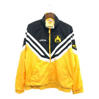 アディダス(adidas)の90年代 adidas アディダス トラックジャケット ジャケット アウター スポーツ イエロー (メンズ -- L相当) 中古 古着 P6141(ブルゾン)