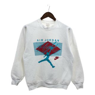 90年代 FRUIT OF THE LOOM フルーツオブザルーム ブート AIR JORDAN スウェット トレーナー ホワイト (メンズ L相当) 中古 古着 P6310(スウェット)