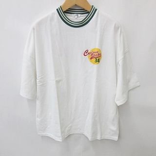 インジアティック(in the attic)のインジアティック A.T.C Tシャツ 半袖 丸首 リブ ホワイト 緑 XL(Tシャツ/カットソー(半袖/袖なし))