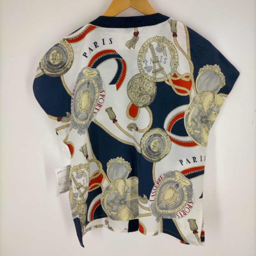 USED古着(ユーズドフルギ) lasserre イタリア製 ノーカラーブラウス レディースのトップス(シャツ/ブラウス(半袖/袖なし))の商品写真