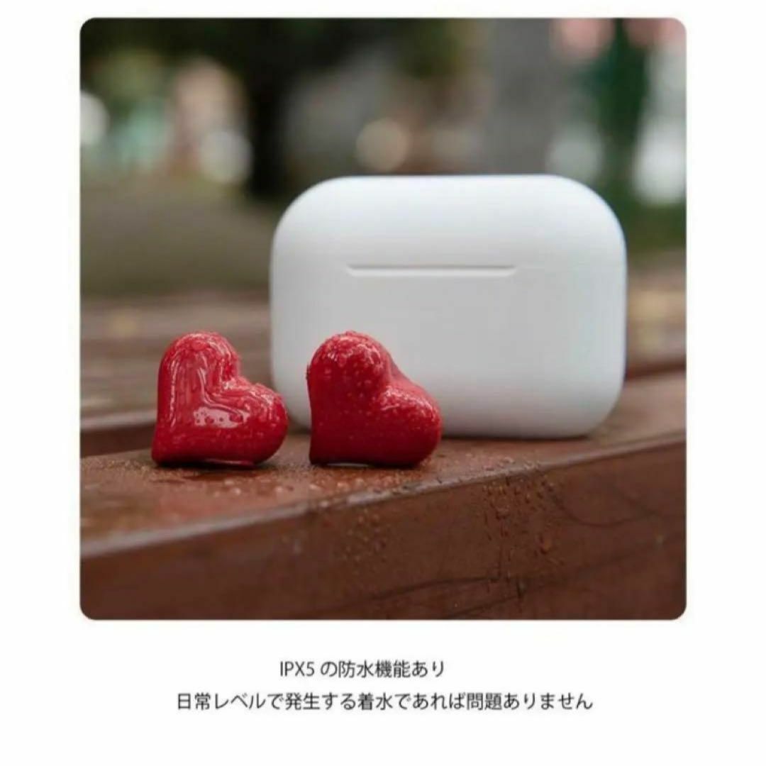 イヤホン　レッド ハート型イヤホン　かわいい Heart Buds ワイヤレス スマホ/家電/カメラのオーディオ機器(ヘッドフォン/イヤフォン)の商品写真