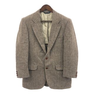 80-90年代 USA製 Harris Tweed ハリスツイード ウール ツイード テーラードジャケット アウター ベージュ (メンズ 40) 中古 古着 P7308(テーラードジャケット)