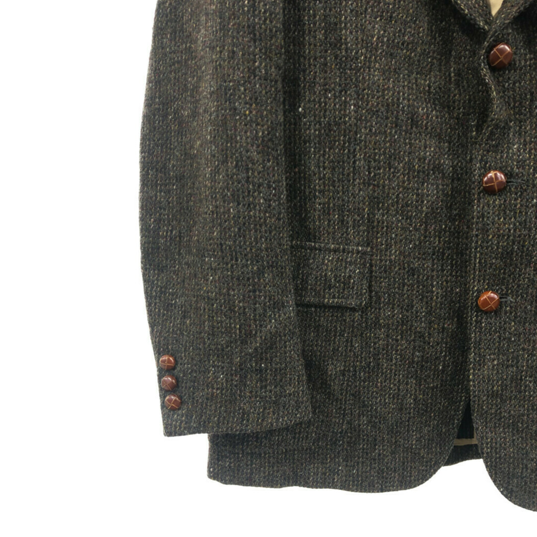 80年代 USA製 Harris Tweed ハリスツイード ウール ツイード テーラードジャケット アウター グレー (メンズ Mサイズ相当) 中古 古着 P7309 メンズのジャケット/アウター(テーラードジャケット)の商品写真